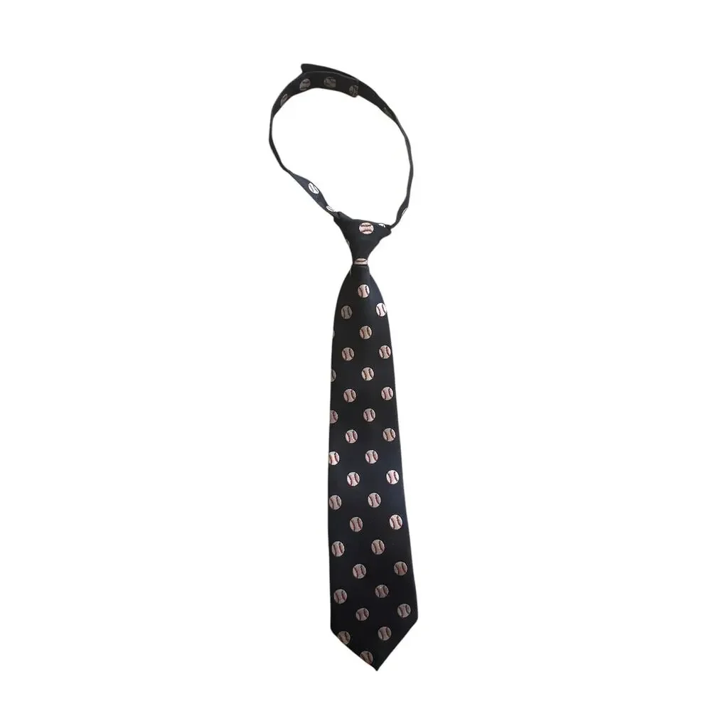 GYMBOREE Tie Size 2t-5t Little Boy Navy Blue Baseball - Picture 3 of 4